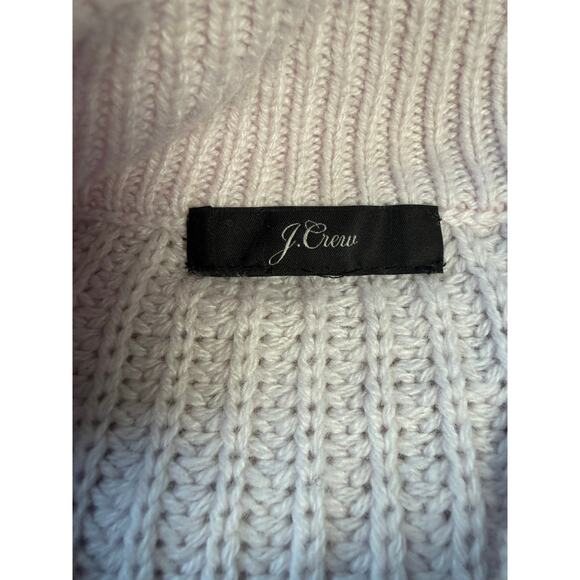 J. Crew Wool Blend Chunky Cable Azra Pom Sweater Women L Cream Ivory Cottagecore - Picture 4 of 7